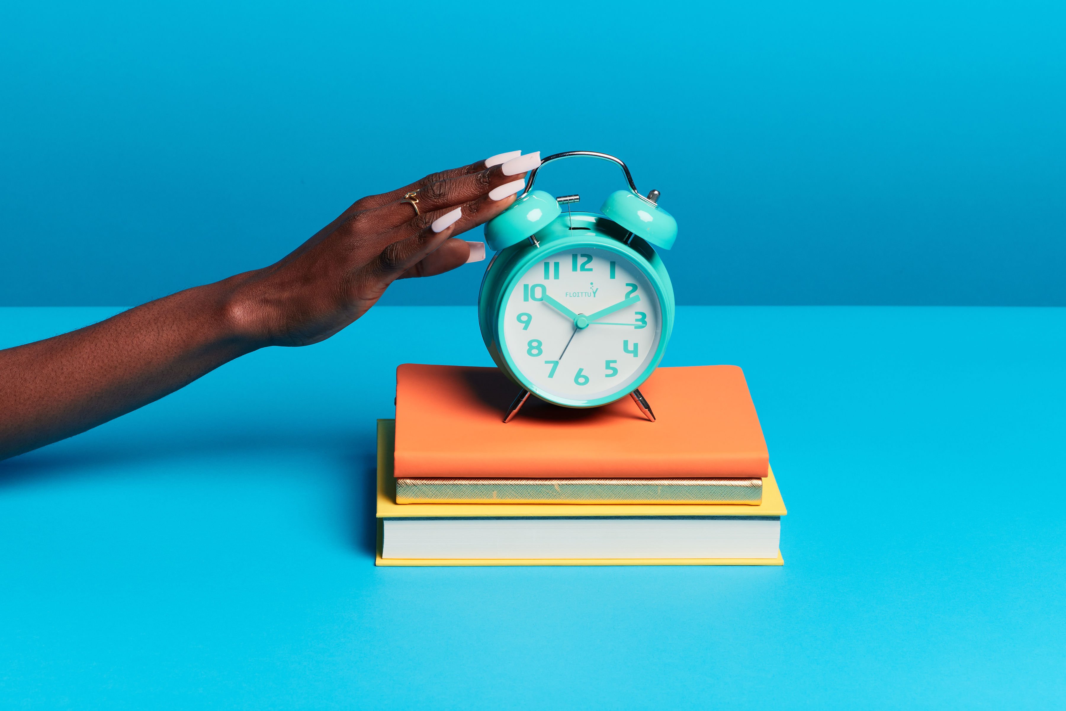 colorful still life with people and technology