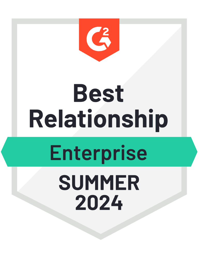 Best Relationship Enterprise Winter 2023 G2 Badge