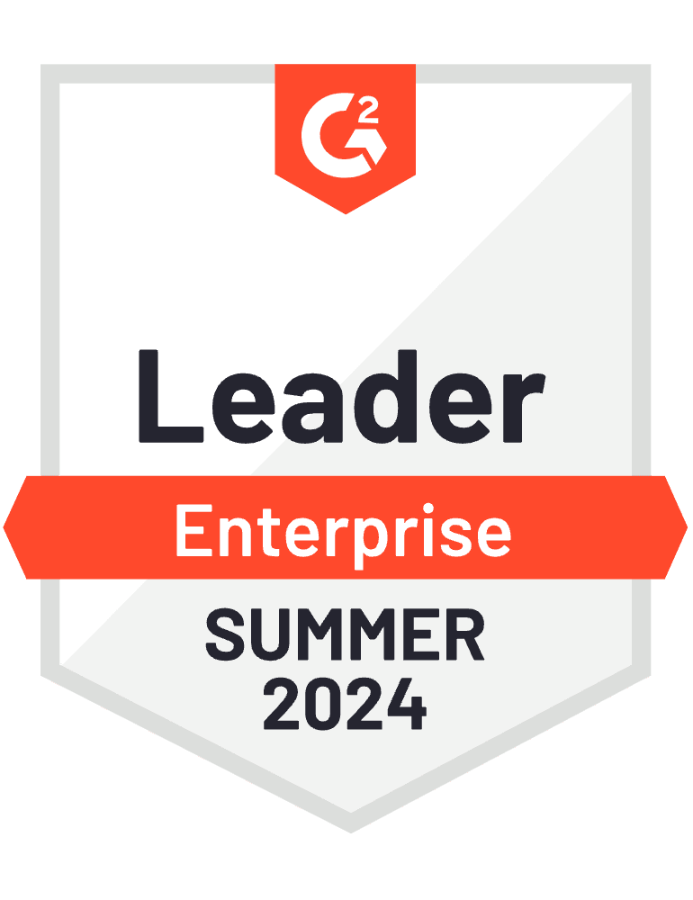 G2 Badge: Leader, Enterprise, Summer 2023