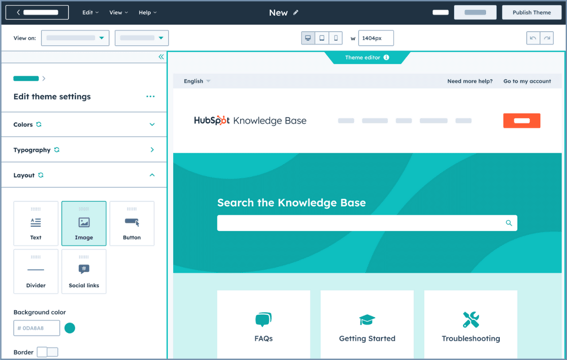 service hub simple user interface showing the knowledge base